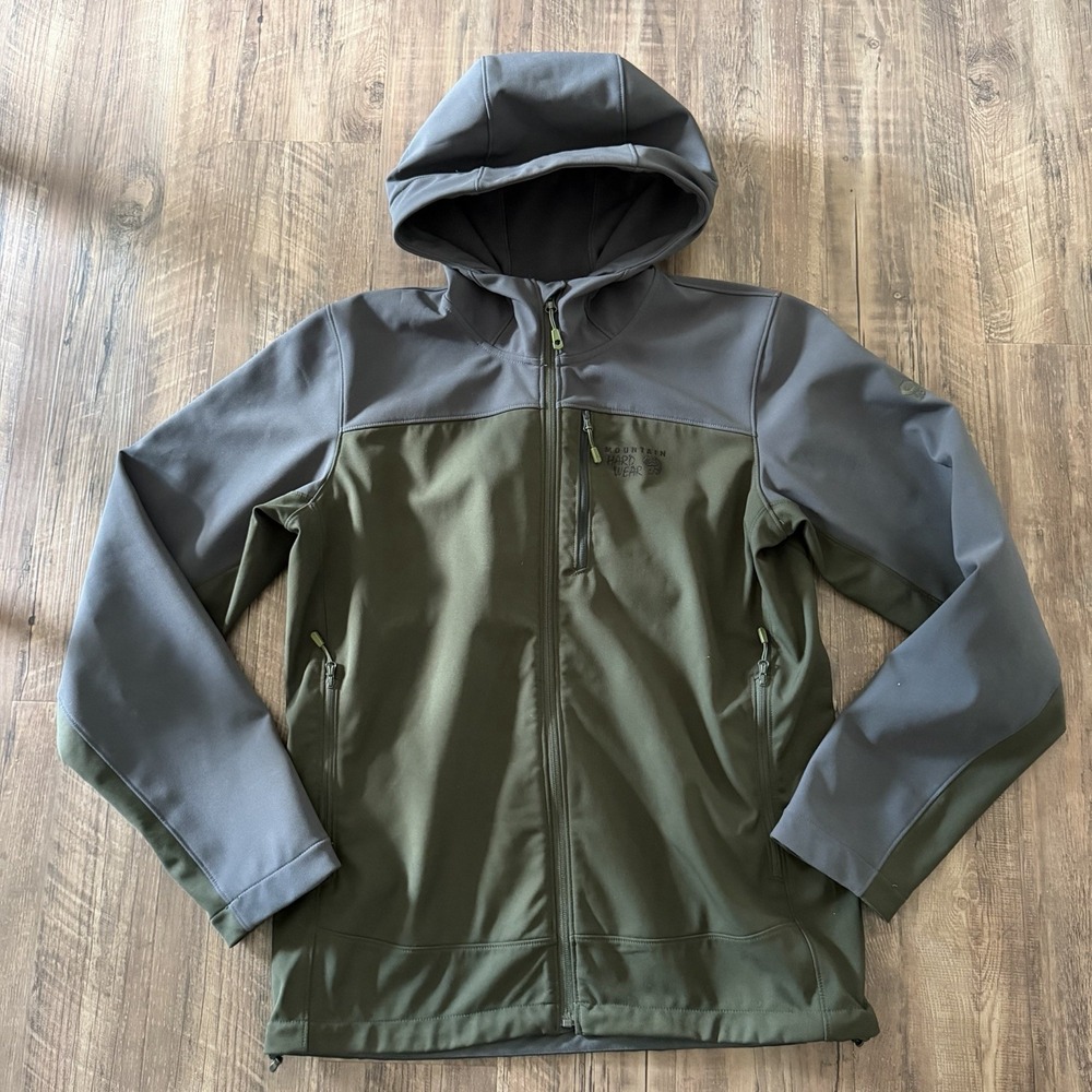 Mountain Hardwear Jacket Mens Medium Green Paladin Softshell Full Zip Hiking